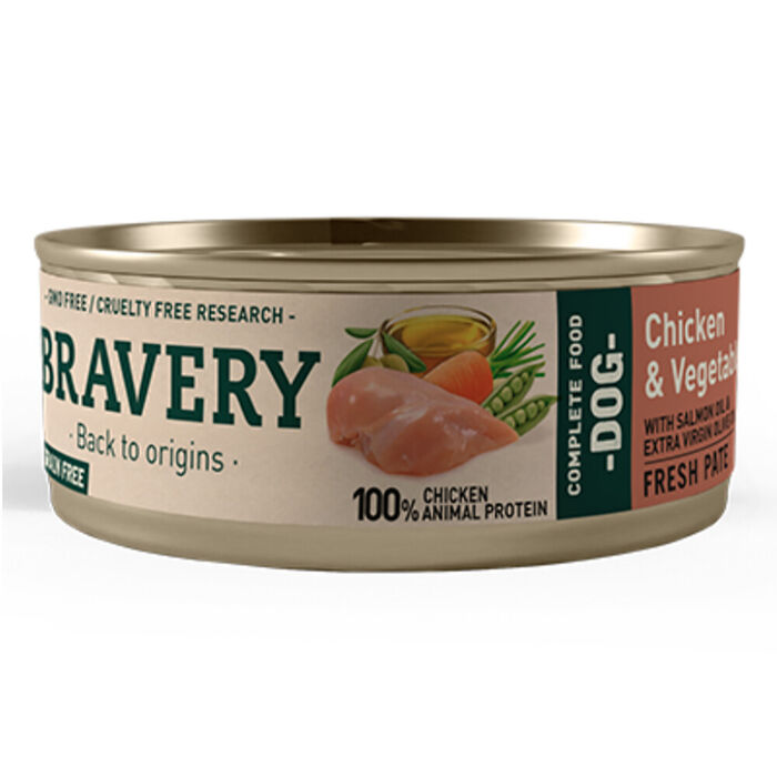 Bravery Dog Chicken & Vegetables (Lata 80 Gr.) - 24 Unid.