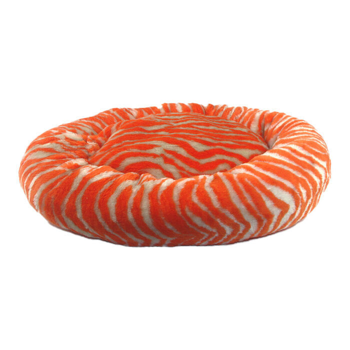 Cama Redonda Zebra Ø 50 Cm (Bege/Laranja)