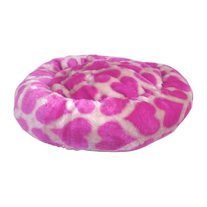 Cama Redonda Heart Ø 50 Cm (Bege/Rosa)