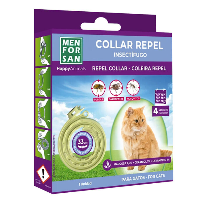 Mfs - Coleira Repelente De Parasitas P/ Gatos 33 Cm