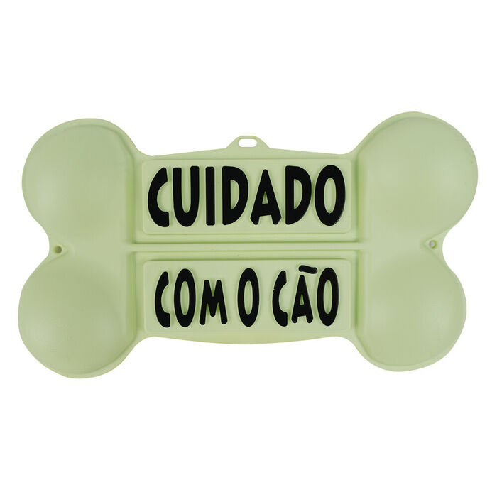 Placa Cuidado C/ O Cao (Plastico Forma De Osso)
