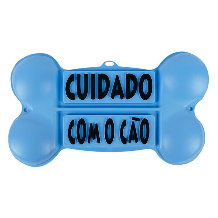 Placa Cuidado C/ O Cao (Plastico Forma De Osso)
