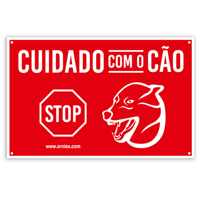 Placa Cuidado C/ O Cao - Stop (Aluminio)