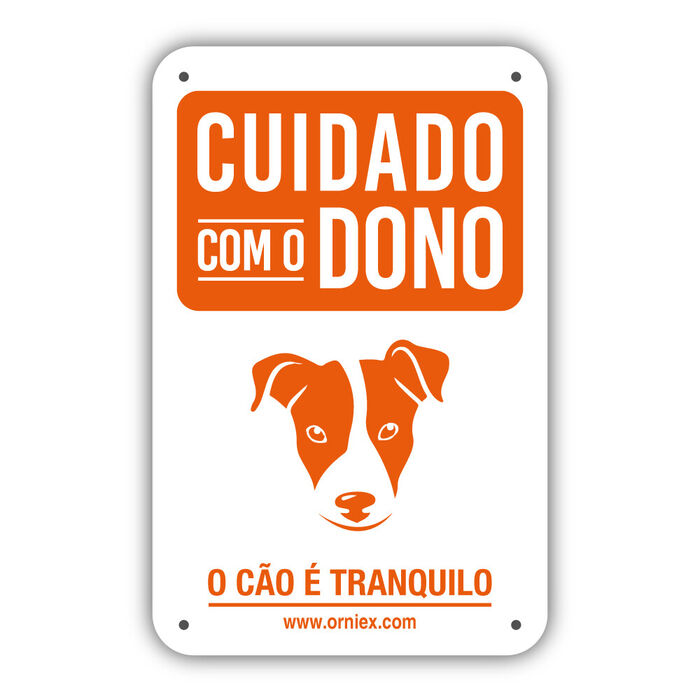 Placa Pvc Cuidado Com O Dono...