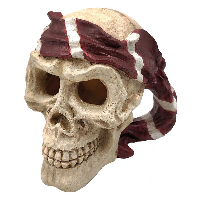 Decoraçao P/ Aquario (Cranio Pirata) 15 Cm