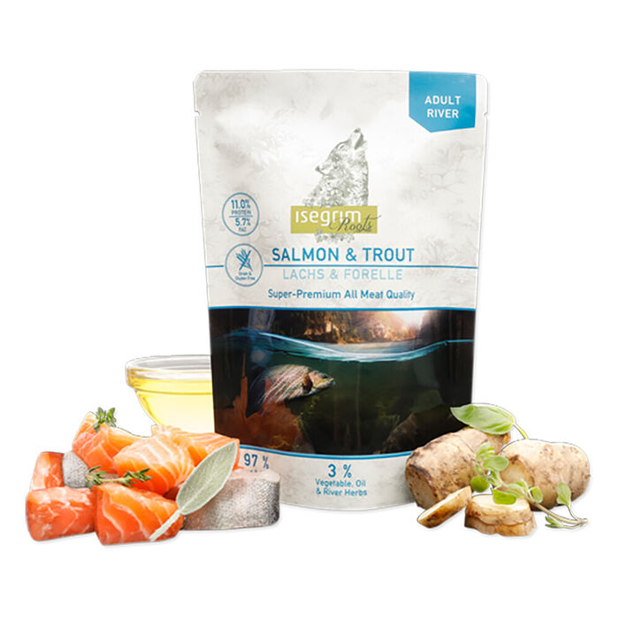 Isegrim Roots Salmao E Truta 410 Gr (Pack 7 Saquetas)