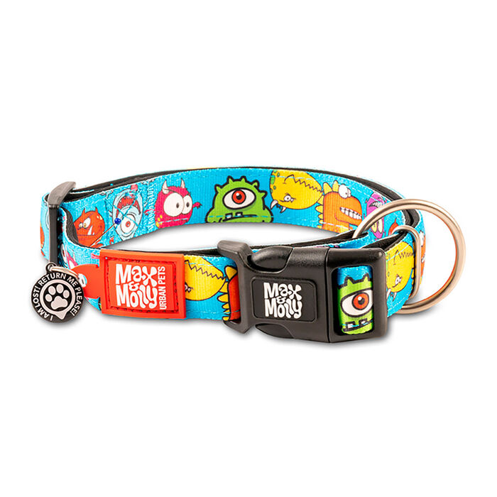 Max & Molly - Coleira C/ Id Tag Little Monsters (Tam. Xs)