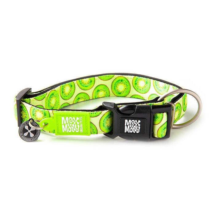 Max & Molly - Coleira C/ Id Tag Kiwi (Tam. L)