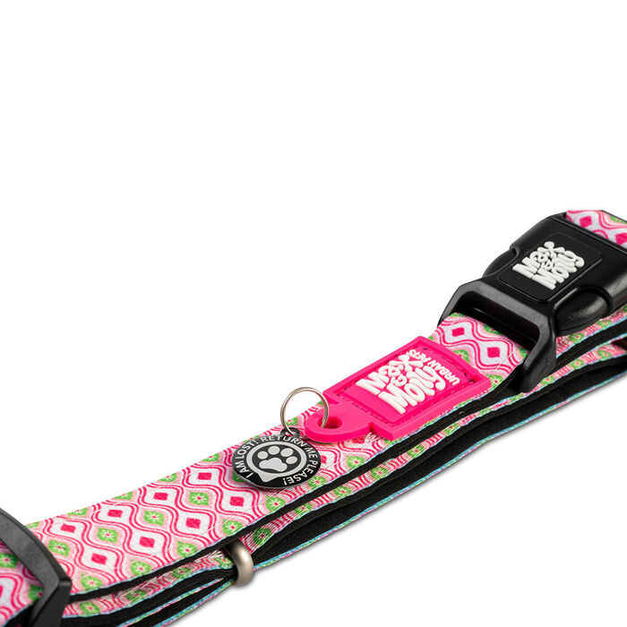 Max & Molly - Coleira C/ Id Tag Retro Pink (Tam. M)