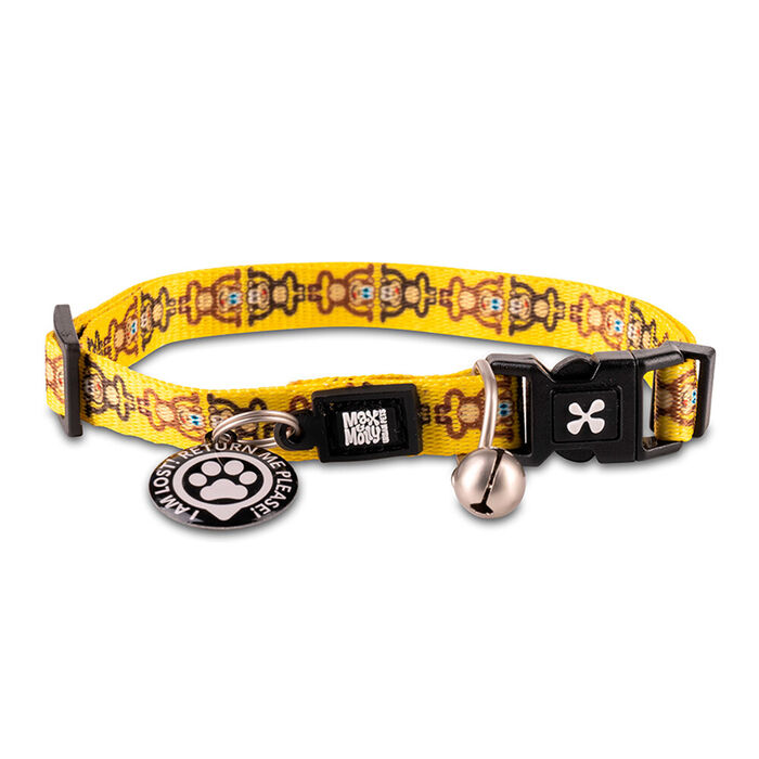 Max & Molly - Coleira C/ Id Tag Monkey Maniac P/ Gato