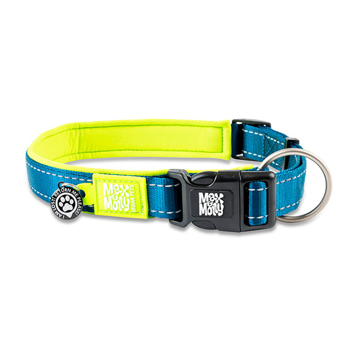 Max & Molly - Coleira C/ Id Tag Matrix Lime Green (Tam. L)