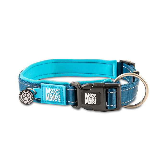Max & Molly - Coleira C/ Id Tag Matrix Sky Blue (Tam. L)