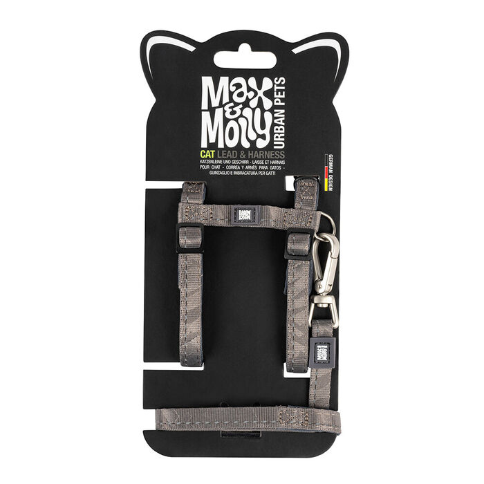 Max & Molly - Conj. Peitoral+Trela Matrix 2.0 Stone P/Gato