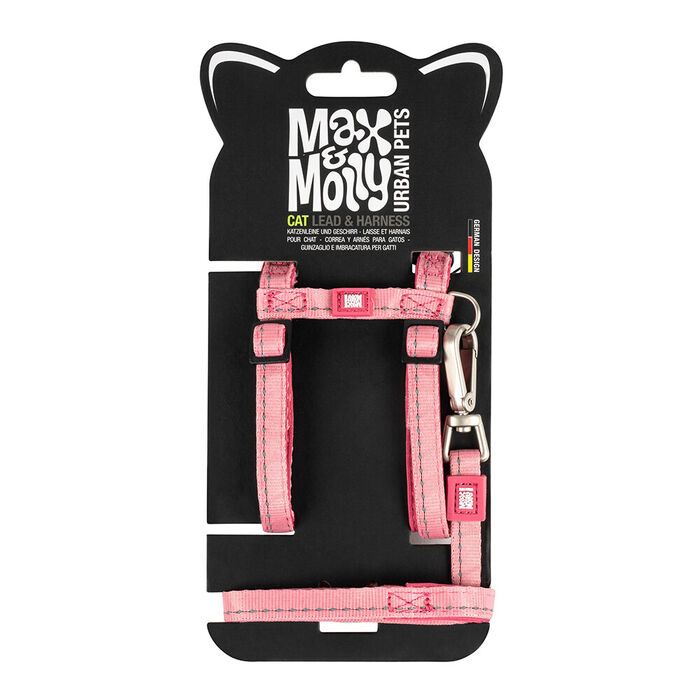 Max & Molly - Conj. Peitoral+Trela Matrix 2.0 Rose P/Gato
