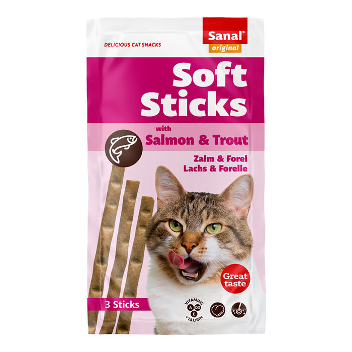 Sanal Cat - Soft Sticks Salmon & Trout 15Gr/3 Sticks (35 Un)