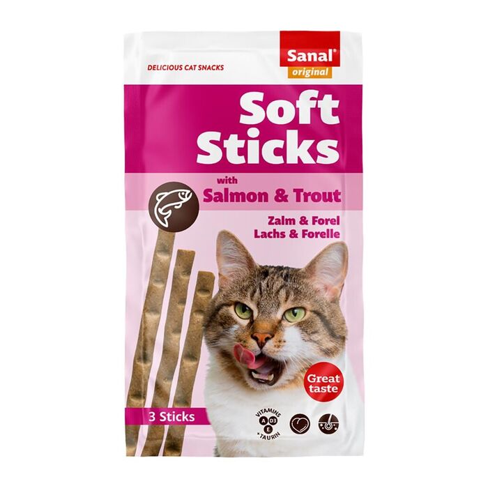 Sanal Cat - Soft Sticks Salmon & Trout 15Gr/3 Sticks (Unid.)