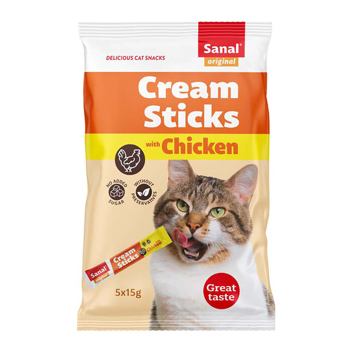 Sanal Cat - Cream Sticks Chicken - 5X15 Gr