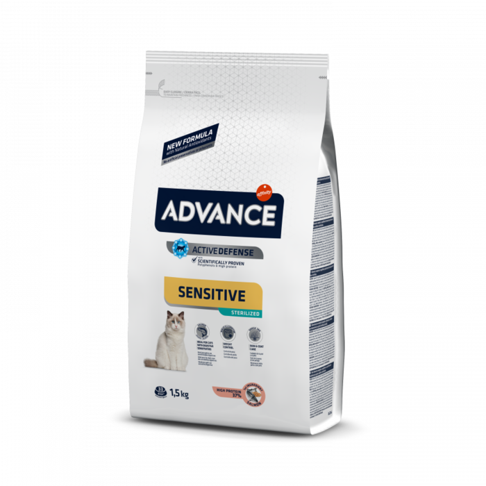 Advance Sterilized Sensitive Adult Cat com Salmão e Cevada 3 Kg