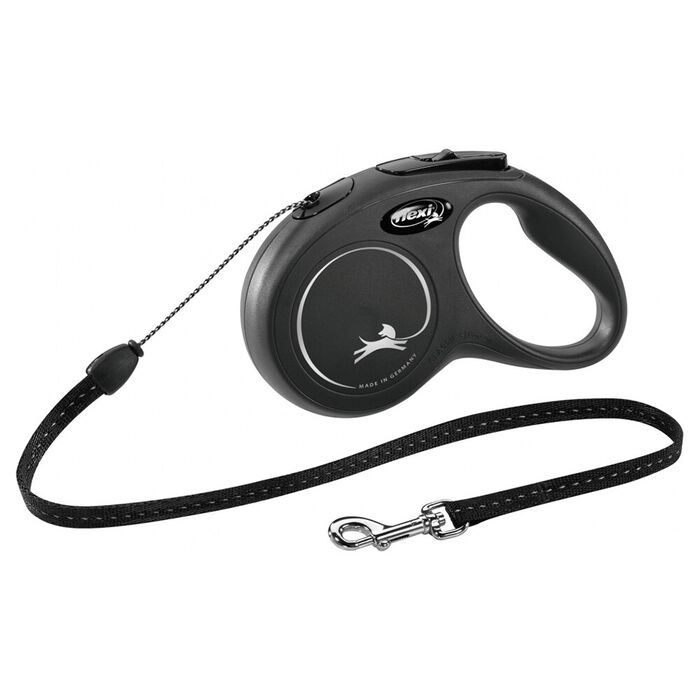 Flexi New Classic (Fio/Tam. M) 8 Mt / 20 Kg (Preto)