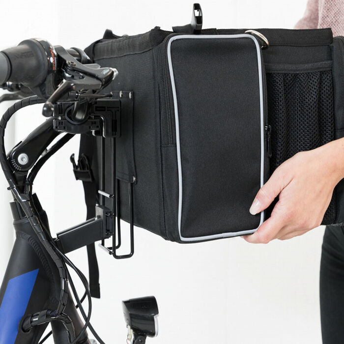 Cesto P/ Bicicleta 41X26X26 Cm (Preto/Cinzento)