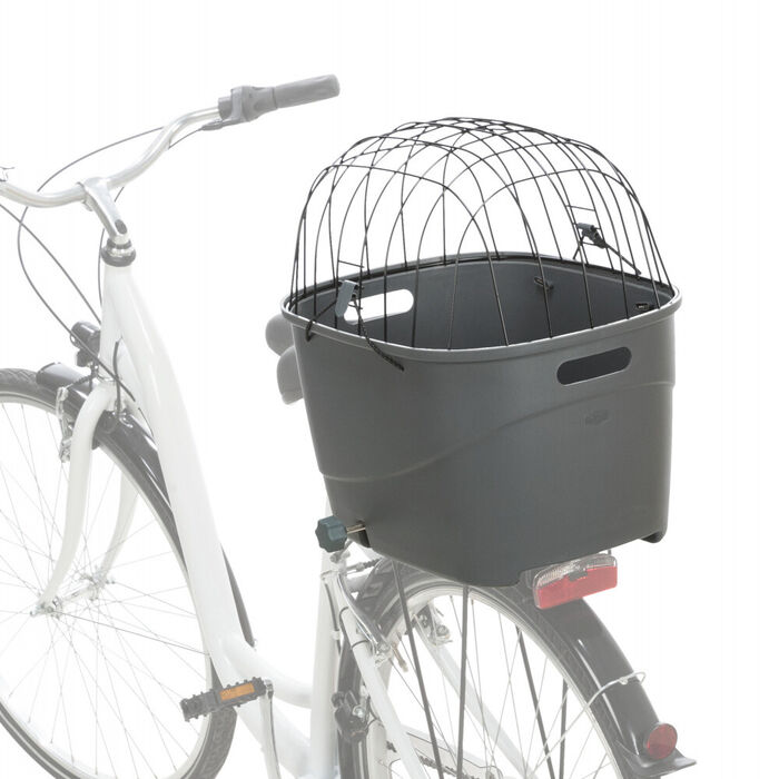 Cesto Plastico C/ Tampa Arame P/ Bicicleta 36X47X46Cm(Cinza)