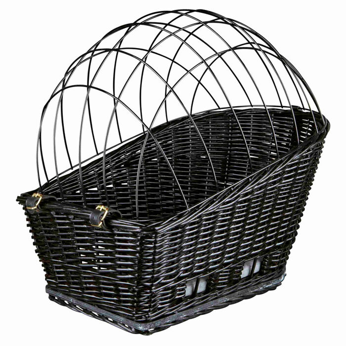 Cesto C/ Tampa Em Arame P/ Bicicleta 35X49X55 Cm (Preto)