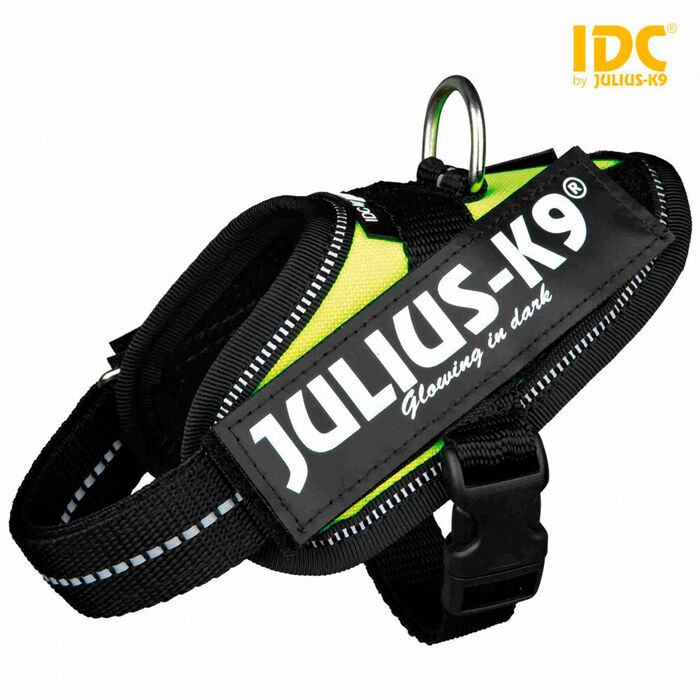 Peitoral Julius-K9 Idc (2XS/Baby 2) 33-45 Cm (Amar. Neon)