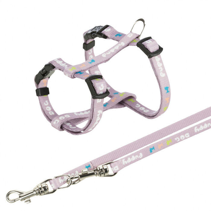 Junior Peitoral C/Trela P/Cachorro 27–45Cm/10Mm (Lilas)