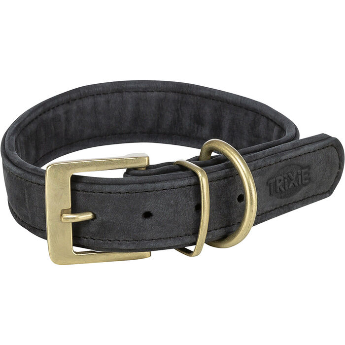Coleira Pure Em Pele (L-Xl) 52-63Cm / 40Mm (Preto)