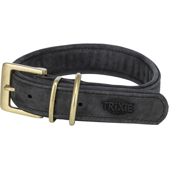 Coleira Pure Em Pele (L-Xl) 52-63Cm / 40Mm (Preto)