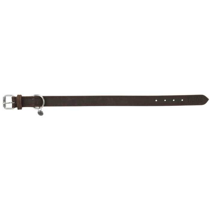 Coleira Rustic Em Couro 48-56 Cm / 30Mm (Cast. Escuro)