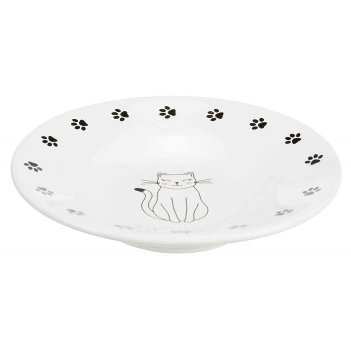 Gamela Em Ceramica P/ Raças Focinho Curto Ø15 Cm (Branco)