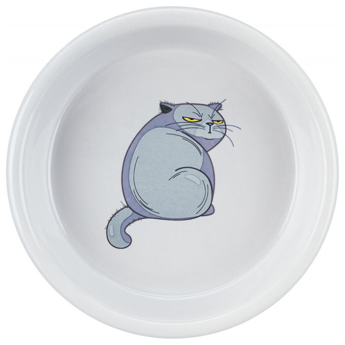 Gamela Em Ceramica C/ Motivos 0,25 Lt / Ø 13 Cm (Cinzento)