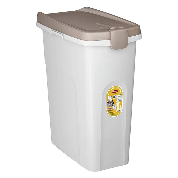 Contentor Em Plastico P/ Alimento - 25 Lt (Branco/Cinza)
