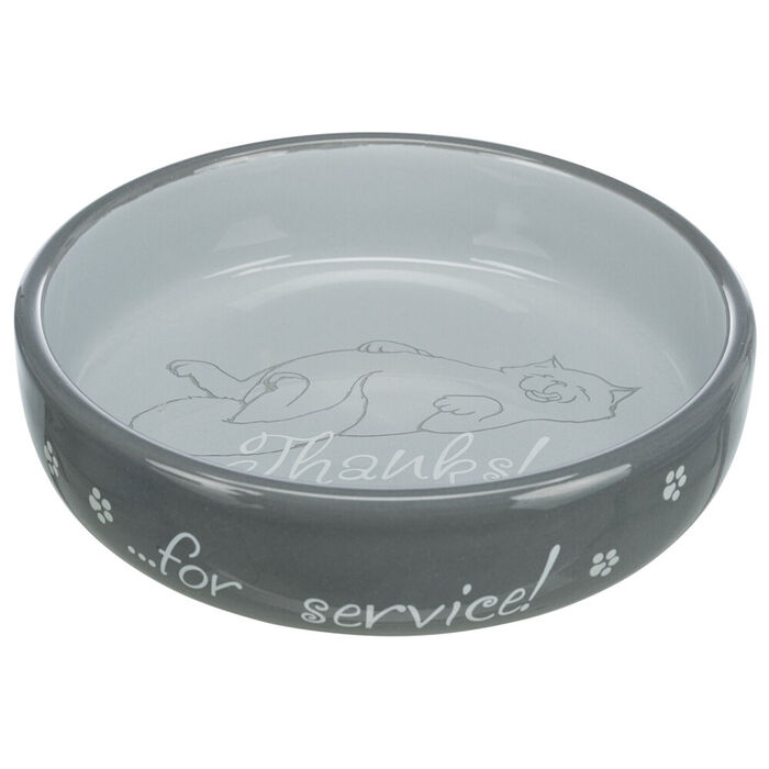 Gamela Em Ceramica P/ Raças C/ Fochinho Curto 0,3 Lt / Ø15Cm