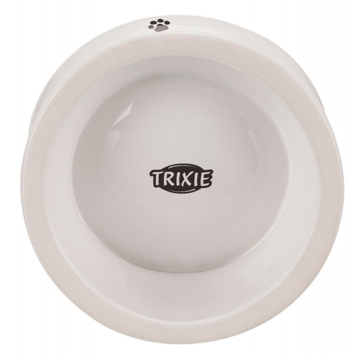 Gamela Elevada Em Ceramica P/Gatos 0,15 Lt/Ø 13 Cm (Branco)