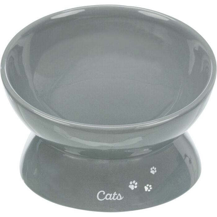 Gamela Elevada Ceramica “Xxl” P/ Gatos 0,35Lt/Ø17Cm (Cinza)