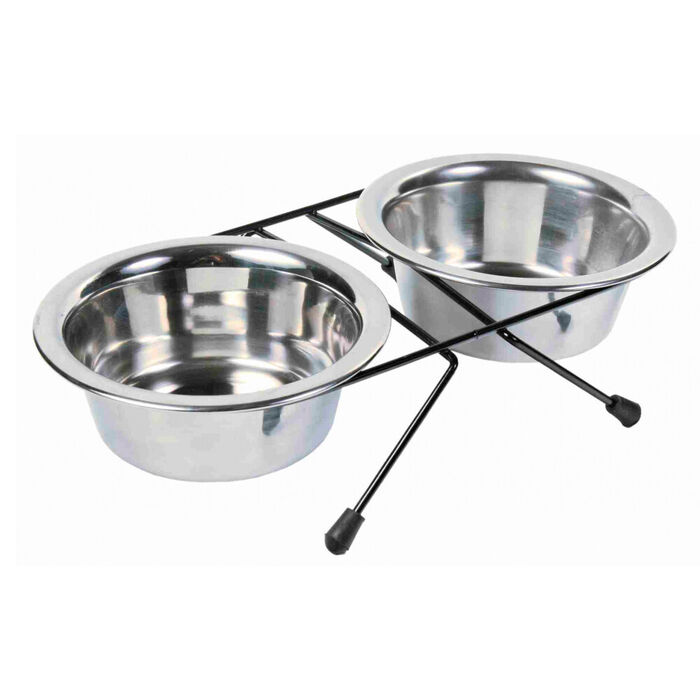 Suporte Duplo C/ 2 Gamelas Em Inox 0,2 Lt .