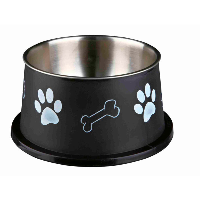Gamela Inox/Plastico P/ Caes Orelhas Grandes 0,9 Lt/Ø 19 Cm