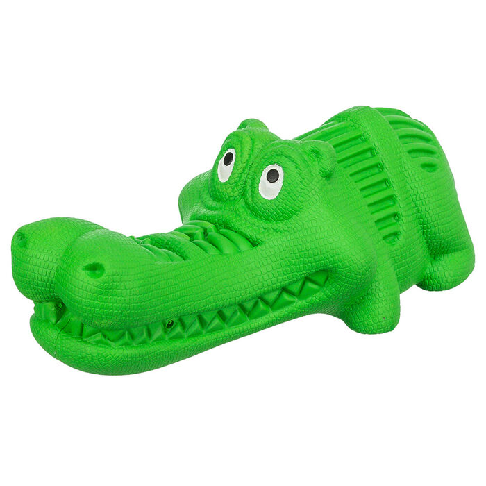 Crocodilo Em Borracha Natural P/ Snacks - 18 Cm (Verde)