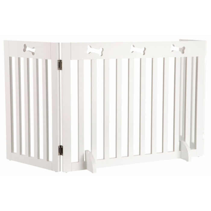 Barreira C/ 3 Elementos P/ Caes (Lacado Branco) 82-124X61 Cm