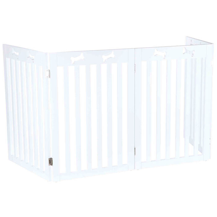 Barreira C/ 4 Elementos P/ Caes (Lacado Branco) 60-160X75 Cm