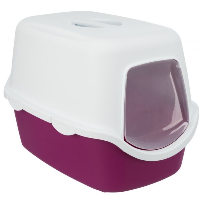 Toilete Vico C/ Porta P/ Gatos (Rosa Velho/Branco)