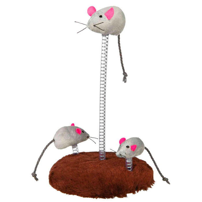 Familia De Ratos Em Peluche C/ Base E Mola