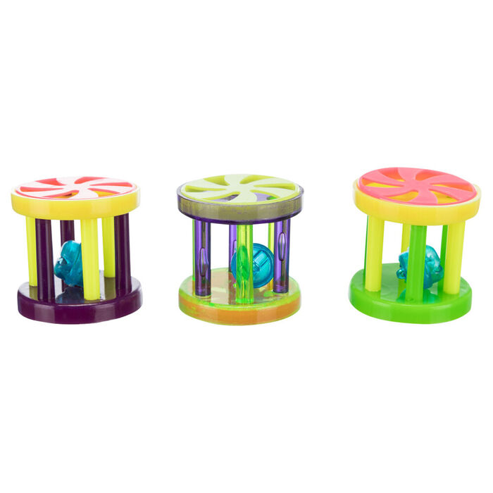 Bolas E Rolos Em Plastico P/ Gatos (Caixa C/ 60)