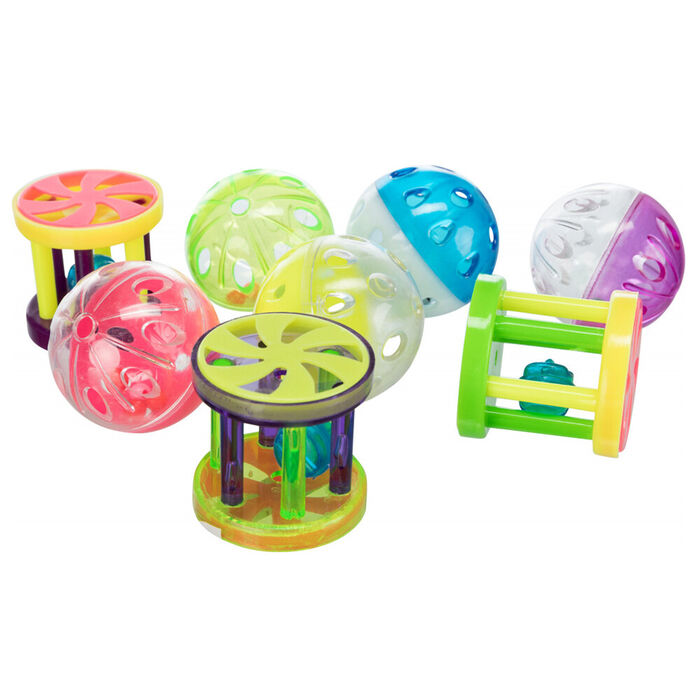 Bolas E Rolos Em Plastico P/ Gatos (Caixa C/ 60)
