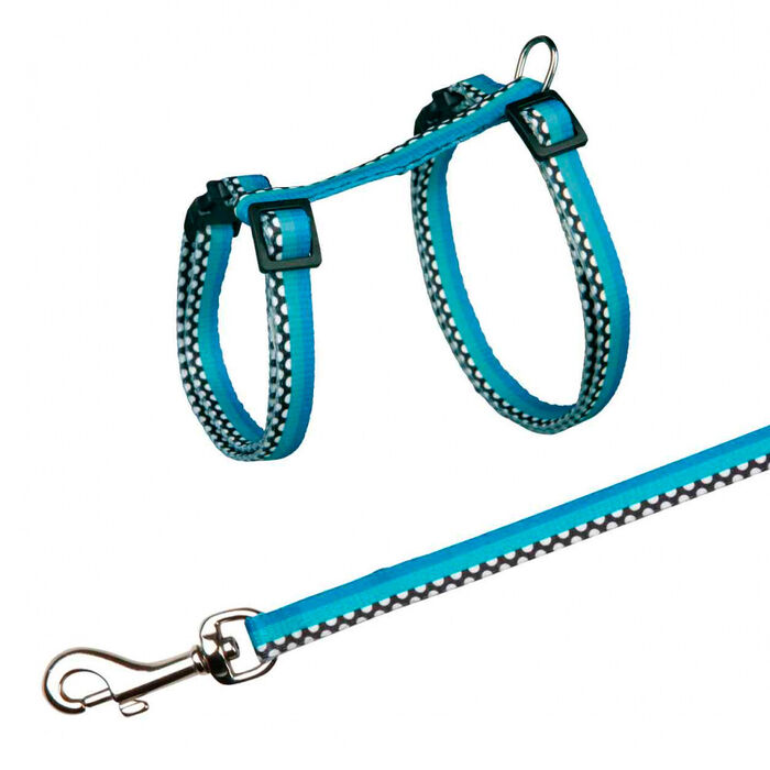 Peitoral+Trela Freshline Spot Em Nylon Para Gatos