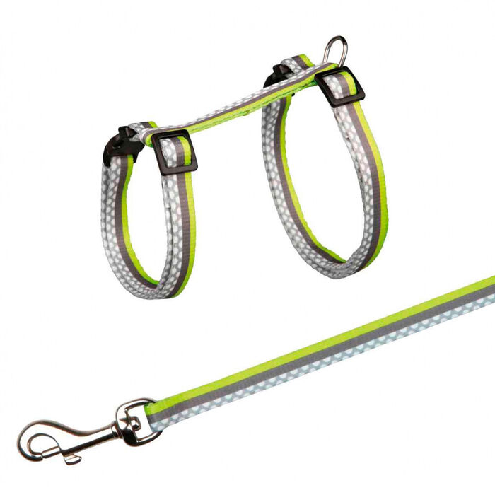 Peitoral+Trela Freshline Spot Em Nylon Para Gatos