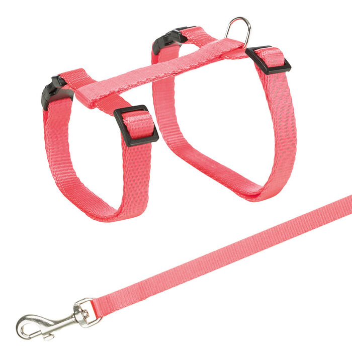 Peitoral+Trela Ajustavel Em Nylon P/ Gatos