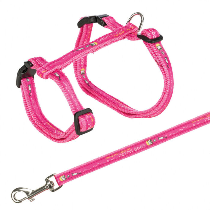 Peitoral+Trela Comic Nylon P/ Gatos Grd. 34-57 Cm / 13 Mm